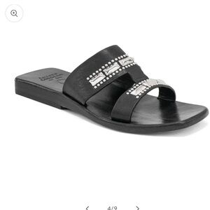 Calleen Cordero Villanova  Black Slide Sandals with Dual Straps (New w/box)